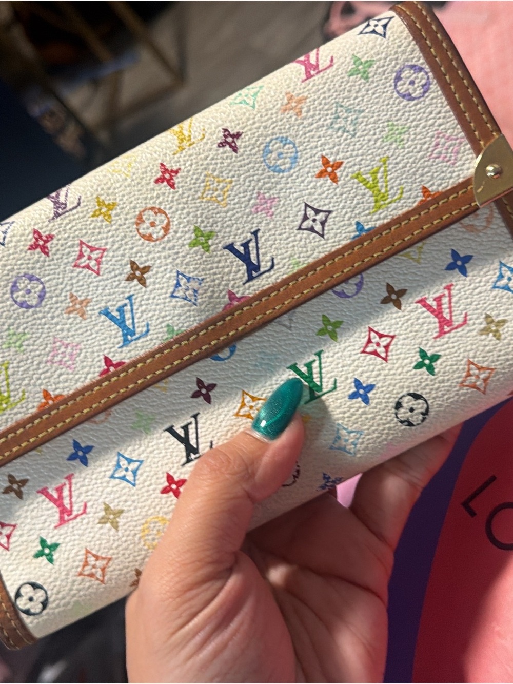Louis Vuitton White Multicolor Monogram Trifold Wallet